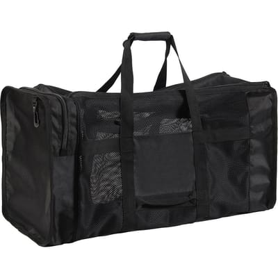 100L mesh duffle-uitrustingstas voor duiken, snorkelen, zwemmen, strand en sportuitrusting zwart