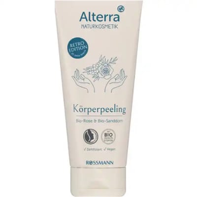 Alterra Naturkosmetik - Bodyscrub - Retro Editie | 1x 200 ml - Biologische Roos & Biologische Duindoorn | Limited Edition 2025
