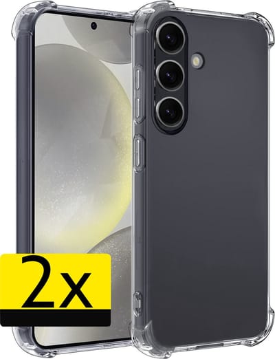 Hoesje - 2 Stuks - Geschikt voor Samsung Galaxy S24 - Sterk & Shockproof - Siliconen Case - Back Cover - Telefoon Hoes Shock Proof - Telefoonhoesjes - Transparant