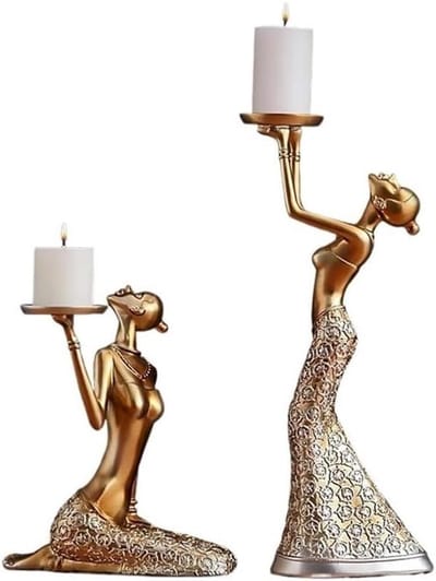 Kaarsenstandaard Set - Decoratieve Houders - Romantische Sfeer - Klassieke Uitstraling - Kleine Maat - Goud