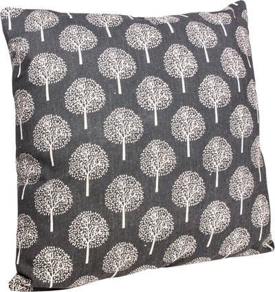 QUVIO Sierkussen boom - Gevuld - Sierkussens voor binnen - Kussentjes bank - Kussentjes met print - Sierkussens vierkant - Gevulde sierkussens - Sierkussens antraciet - Figuren sierkussens - Sierkussens - Verfijnde jutten - 45 x 45 cm - Antraciet