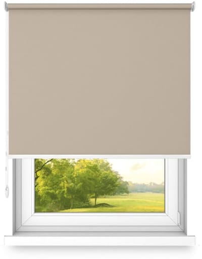 time4blinds Rolgordijnen Verduisteringsrolgordijn Vrijhangend rolgordijn zonder cassettemuur of plafondmontage UV-bescherming Thermische eigenschappen Solide 70x100 cm Zandbruin - links