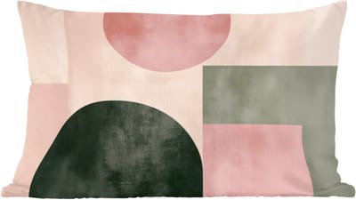 Sierkussens - Kussentjes Woonkamer - 60x40 cm - Vormen - Abstract - Cirkel - Zwart