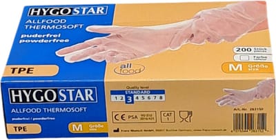 Hygostar TPE wegwerp handschoen transparant - maat M - 200 stuks - latexvrij