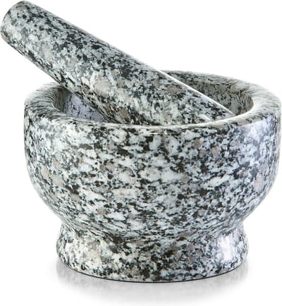 5Five Vijzel met stamper Graniet - zwart - D13 x H8 cm - Kruiden maler - Specerijen maler