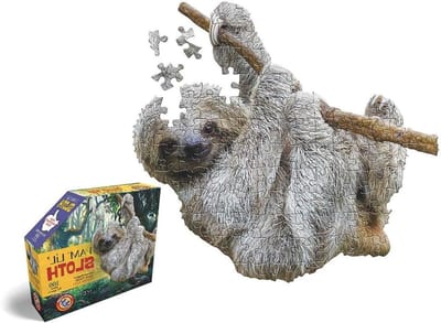 Contourpuzzel Junior - Dierenpuzzel Luiaard - Ontspannen Puzzelen - Unieke Vorm - 100 XL Stukjes - Meerkleurig