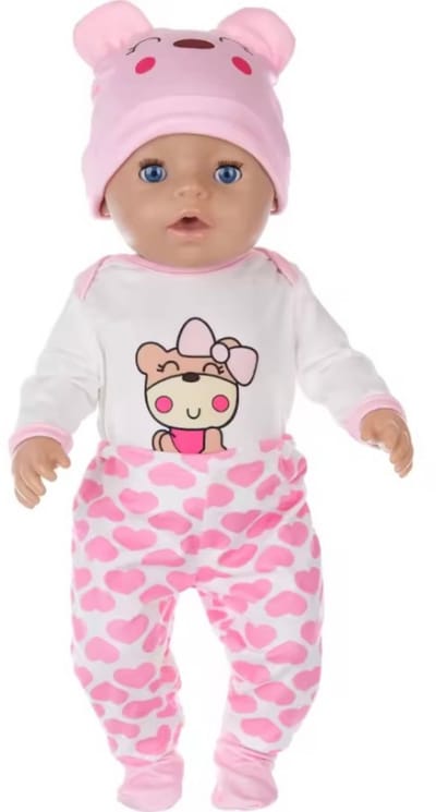 Casual Outfit Roze "Geschikt voor o.a Baby Born" - Poppenkleding voor 36 + 43 cm - Babypop Kleertjes Set - Meisjes Poppenkleding & Accessoires
