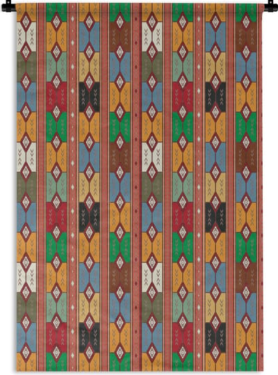Wandkleed - Wanddoek - Geometrie- Patronen - Zuid-Amerika - 120x180 cm - Wandtapijt
