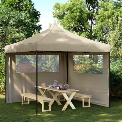 vidaXL - Partytent - 292 - x - 292 - x - 315 - cm - Taupe - Oxford - Stof