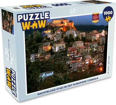 Puzzel Nachtelijke stad in het Europese Corsica - Legpuzzel - Puzzel 1000 stukjes volwassenen