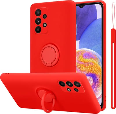 Cadorabo Hoesje geschikt voor Samsung Galaxy A23 4G in LIQUID ROOD - Beschermhoes van flexibel TPU silicone Case Cover met ring
