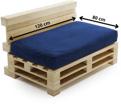Bananair - Palletkussen - afneembare hoes - Waterbestendig Zitkussen - Tuinkussen voor Palletbank - 120x80 cm - Blauw