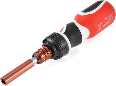 Telescopische Ratelschroevendraaier - Verstelbare Schroevendraaier - Machine Reparatie - Dubbel Gebruik - 95 mm tot 39 mm - Oranje