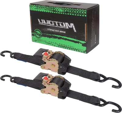 Intrekbare Ratel Spanbanden - Cargo Riemen - Transport Zekeren - Dubbele S-haken - 2" x 9.8' - Zwart