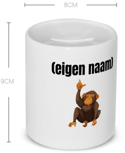 Akyol - aap met eigen naam Spaarpot - Aap - apen liefhebbers - leuk cadeau voor iemand die houdt van apen - cadeau - kado - 350 ML inhoud