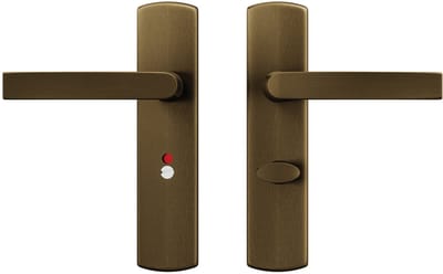 AXA Deurbeslag set Binnendeur - Curve Klik Blok - Deurkruk Brons - voor toilet/badkamer TL63-8 - Deurklink met schild