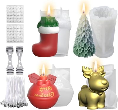 ByShane - Siliconen vormen kerstset - kerstkaarsen gietvorm - kerstboom 3D - doe-het-zelf geurkaars - kersthandwerk ornamenten - Kerstmis.