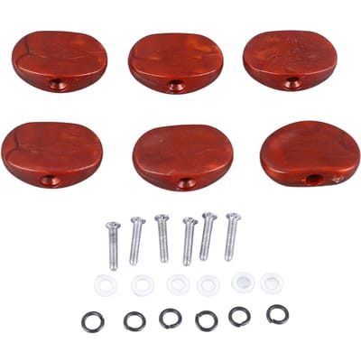 Lot de 6 boutons d'accordage en plastique pour guitare acoustique et électrique café