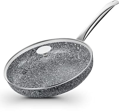 Nonstick Pan met Deksel - 11" Graniet Koekenpan met APEO en PFOA-vrije Coating