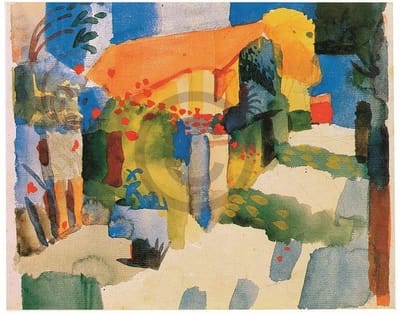 Kunstdruk August Macke - Haus im Garten 71x56cm