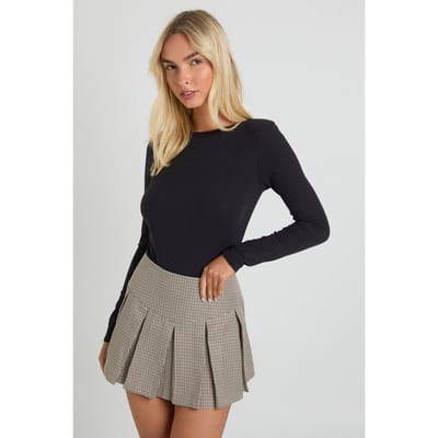 boohoo Dames Ultrazachte lange mouw bodysuit | Zwart | Maat: 34