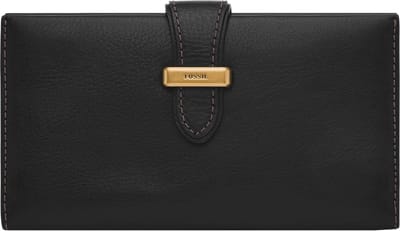 FOSSIL Portemonnee Tremont Tab Clutch Black Zwart