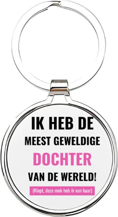Akyol - ik heb de meest geweldige dochter van de wereld Sleutelhanger - Dochter - de leukste dochter - dochter sleutelhanger - kind sleutelhanger - sleutelhanger dochter - familie sleutelhanger - cadeautje - dochter cadeau - girl - 4 x 7,5 CM