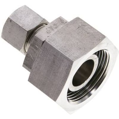 12S & 25S RVS Rechte Snijringkoppeling Draaidoorvoer 400bar FKM O-ring en Afdichtconus ISO 8434-1