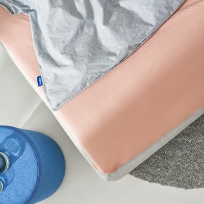 Auping Jersey 190 hoeslaken voor topper - 80/90/100 x 200/210/220 cm - Blush - Biologisch katoen