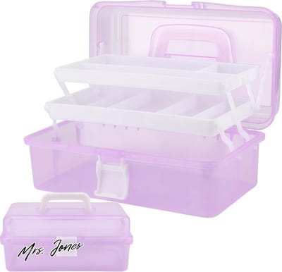 Mrs. Jones ZOENHOU 13 x 76 x 57 inch multifunctionele opbergdoos organizer 3-laags kunst en ambachtelijke opbergdoos met handvat grote opvouwbare gereedschapskist voor naaien make-up familie eerste hulp - paars .