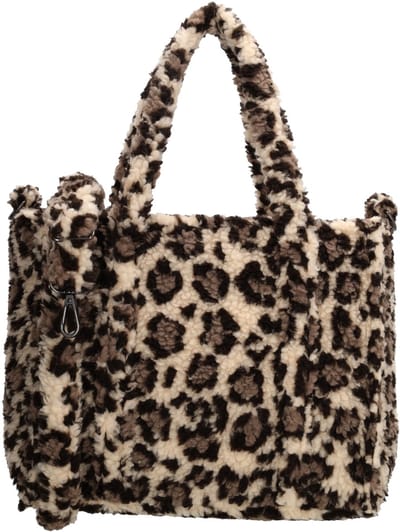 Beagles Lugo Handtas - Schoudertas - Crossbody - Schouderband - Teddy - Luipaard Beige