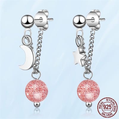 Echte Originele 925 Sterling Zilver Margriet Bloem Veer Hoepel Hart Stud Oorbellen Passend voor Vrouwen Mode Sieraden Verlovingsfeest Cadeau white