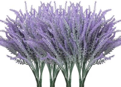 Dailygoods- Lavendelkunstbloemen 12 stuks - Kunstplanten voor buiten - Weerbestendig - Kunstbloemen voor balkon - Feestdecoratie - Net echt uiterlijk