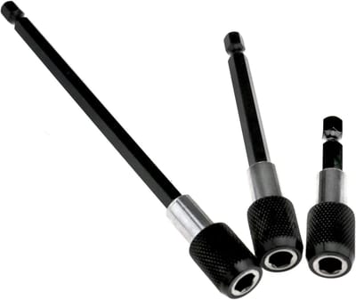 Set van 3 Stuks Magnetische Bit Houder met Snelle Verwisseling voor Schroevendraaier - 60mm, 100mm, 150mm Verlengers voor Precisiewerk