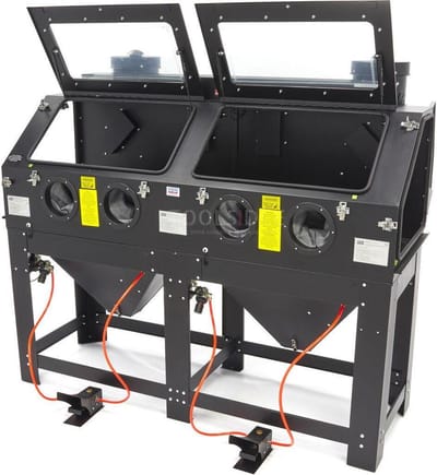 HBM SBC 880 Dubbele Straalcabine met 2 afzuigers, 8 bar, 195 kg