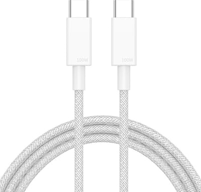USB-C oplader kabel - 100W snelladen - USB-C (male) naar USB-C (male) adapter oplaadkabel - 0,5 meter - Wit - Provium