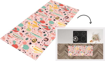 Keukenloper - Loper keuken - Planten - Patronen - Cactus - 120x50 cm - Keukenloper vinyl