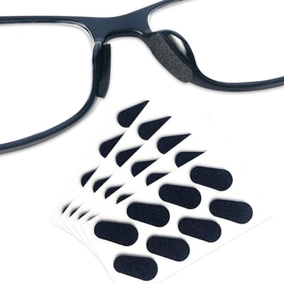 Brillenneuspads, 20 paar zachte schuimrubberen neuspads voor brillen, geschikt voor zonnebrillen, leesbrillen, sportbrillen, antislipbrillenbrillenneuspads (Druppe-lvormig / 20 * 8 mm) (zwart)