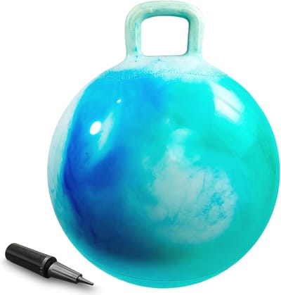 Springbal 45 cm voor Kinderen, Opblaasbare Hopperbal met Pomp, Speelgoed voor Binnen en Buiten, Geschikt voor Jongens en Meisjes vanaf 3 Jaar, Max. Draagvermogen 200 kg