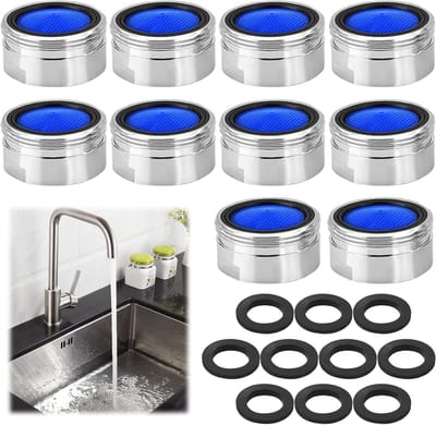 10-Pack Kraanaansluiting met Aerator en Filter voor Keuken- en Badkamerspuiten, Geschikt voor de meeste Kranen