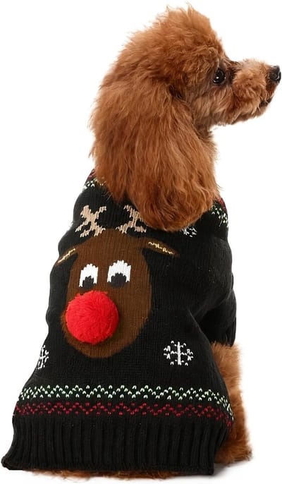 Warme Kersttrui voor Honden met Rendierpatroon - Geschikt voor Middelgrote en Grote Honden en Katten (M-1 Stuk)