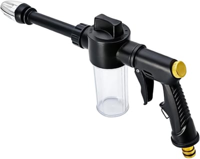 Schuimsproeier Auto - Hogedruk sproeier Zeepdispenser - Voertuigen Reinigen - Robuuste Roestvrij Constructie - 305 x 14 cm - Zwart