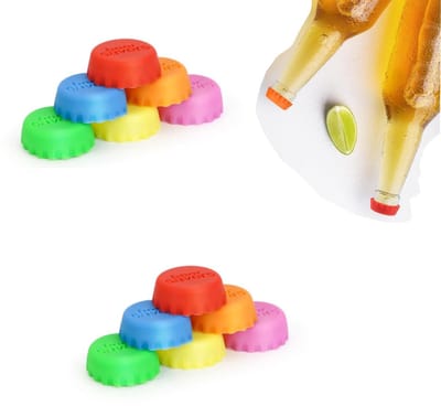 Dailygoods- Flessendop 12 Siliconen - Herbruikbare Flessensluiting - Kleurrijke Biercapsules - Voedselveilig - Vaatwasmachinebestendig - 3 x 1 cm - Flesdoppen