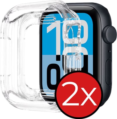 Hoesje - 2 Stuks - Geschikt voor Apple Watch SE 3 (40 mm) - Sterk & Shockproof - Siliconen Case Cover - Smartwatch Full Bumper Hoes - Transparant