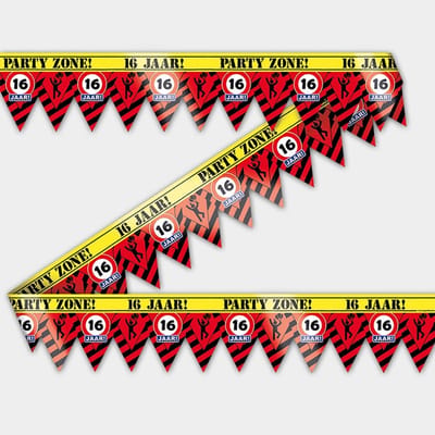 Paperdreams - Party lint verkeersbord 16 jaar