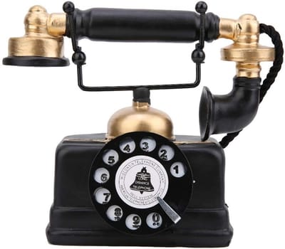 Cosensi - Dailygoods - Dailygoody - Antieke Telefoon - Retro Vaste Telefoon - Uniek Decorstuk - Vintage Stijl - Hoogwaardige Hars - Perfect voor Thuis of Kantoor