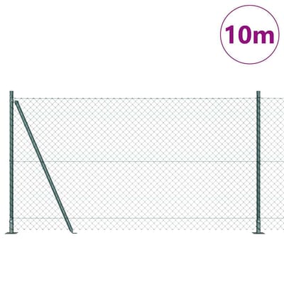 vidaXL - gaashek - met - betonnen - voetstuk - 10 - x - 1,2 - m - PVC-Coated - Staal - Groen