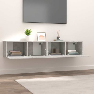 vidaXL - Tv-meubels - 2 - st - 80x30x30 - cm - bewerkt - hout - betongrijs