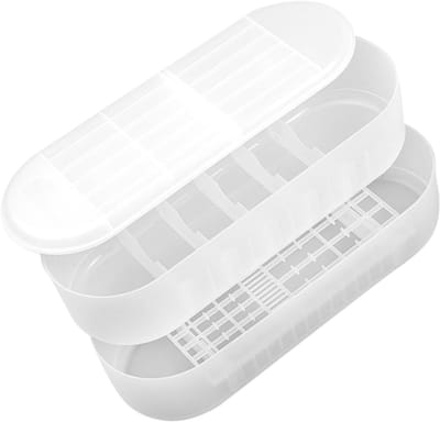 Batterij Opslagdoos - Batterij Organizer - Batterijen Sorteren - Drie Compartimenten - 28x13x10cm - Transparant