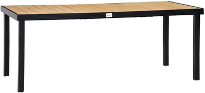 QUESTYR Aluminium Tuintafel – 190×90×74 cm – Polywood Houten Look – Voor 8 Personen – Weerbestendig & Onderhoudsarm – Luxe Eettafel voor Buiten